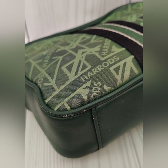 Harrods London Forest Green Logo Makeup Bag Cosmetic Case - Picture 11 of 16